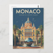 Monte-Carlo Casino Reizen Briefkaart (Voorkant / Achterkant)