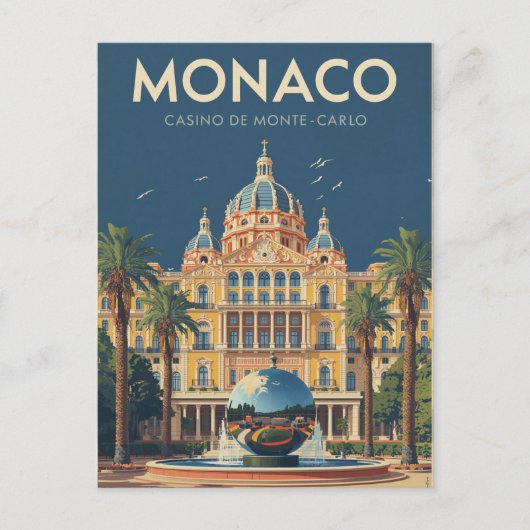 Monte-Carlo Casino Reizen Briefkaart (Voorkant)