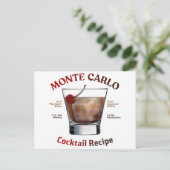Monte Carlo Cocktail Recipe Art Briefkaart (Staand voorkant)