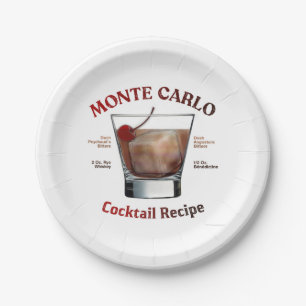Monte Carlo Cocktailrecept Kunst Papieren Bordje
