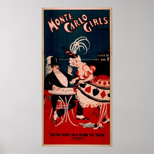 MONTE CARLO GIRLS Singing Dance VAUDEVILLE Poster (Voorkant)