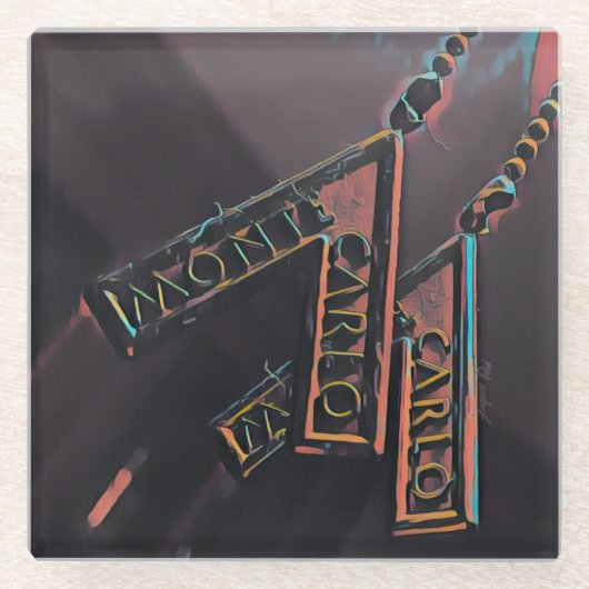 Monte Carlo Glass Art Glazen Onderzetter (Voorkant)