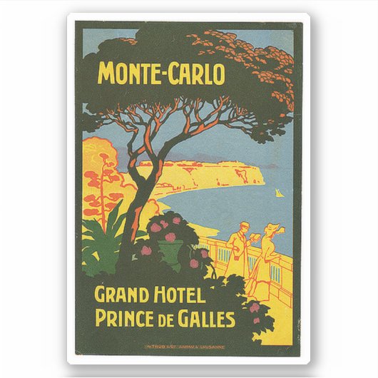 Monte-Carlo Grand Hotel Prince de Galles Sticker (Voorkant)