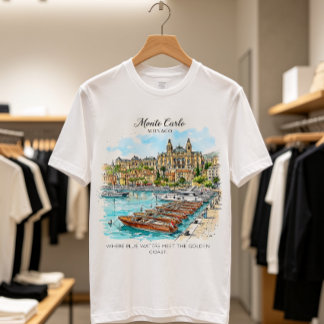 Monte Carlo Monaco Aquarel Kunst T-shirt