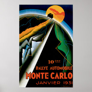 Monte Carlo Monaco  Auto Race Ad Poster