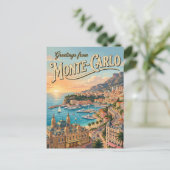 Monte Carlo Monaco Briefkaart (Staand voorkant)