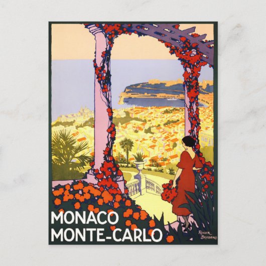 Monte Carlo Monaco France vintage Briefkaart (Voorkant)