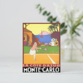 Monte Carlo Monaco France vintage Briefkaart (Staand voorkant)