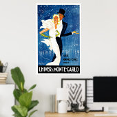 Monte Carlo Monaco Glamour Travel Art Poster (Thuiskantoor)
