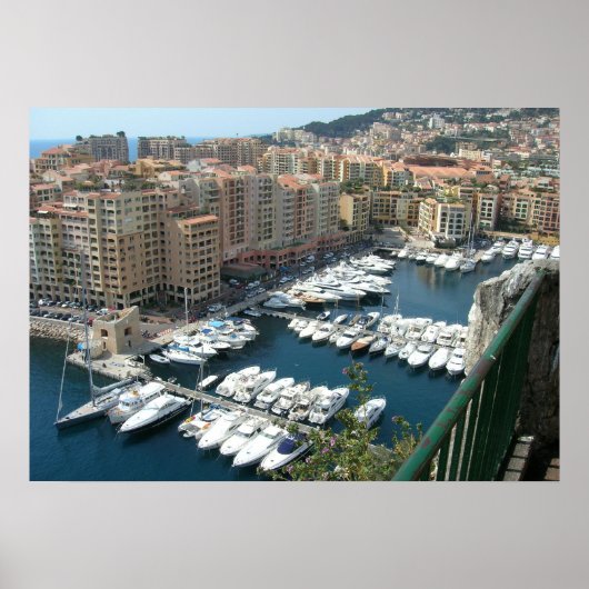 Monte Carlo Monaco Marina en Condos Poster (Voorkant)