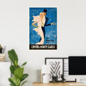 Monte Carlo Monaco Oude Reisposter Poster (Thuiskantoor)