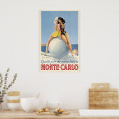 Monte Carlo Monaco Oude Reisposter Poster (Keuken)