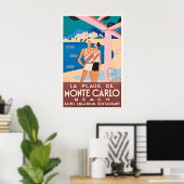Monte Carlo Monaco Oude Reisposter Poster (Thuiskantoor)