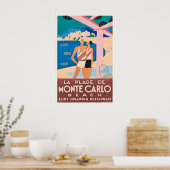 Monte Carlo Monaco Oude Reisposter Poster (Keuken)