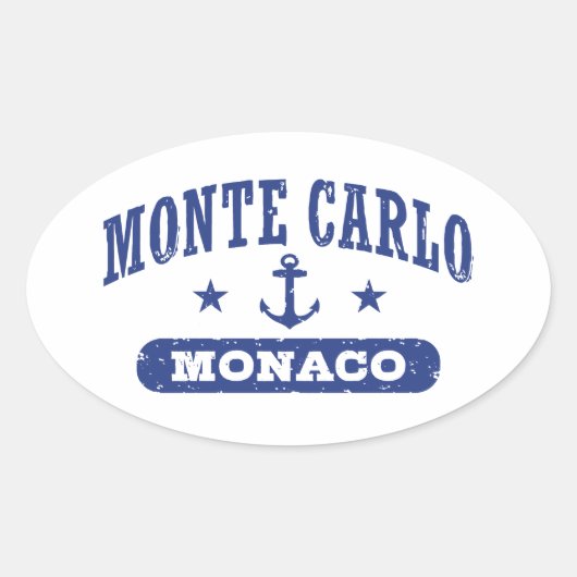 Monte Carlo Monaco Ovale Sticker (Voorkant)
