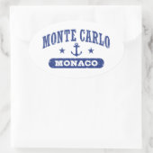 Monte Carlo Monaco Ovale Sticker (Tas)
