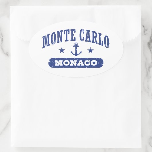Monte Carlo Monaco Ovale Sticker (Tas)