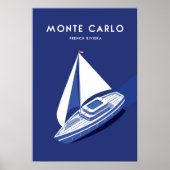 Monte carlo Monaco: reisposter voor de franse rivi Poster (Voorkant)