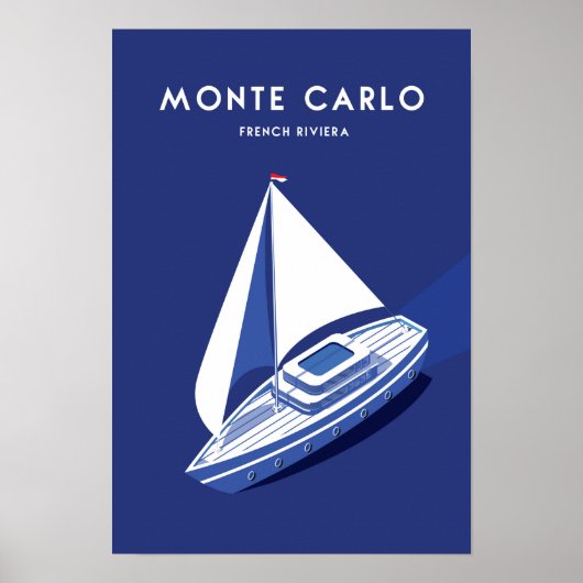 Monte carlo Monaco: reisposter voor de franse rivi Poster (Voorkant)