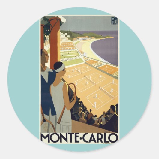 Monte Carlo Monaco Reizen Ronde Sticker (Voorkant)