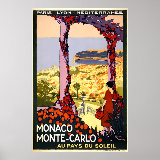 Monte-Carlo Monaco Strand Reisposter Poster (Voorkant)
