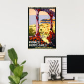 Monte-Carlo Monaco Strand Reisposter Poster (Thuiskantoor)
