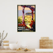 Monte-Carlo Monaco Strand Reisposter Poster (Keuken)