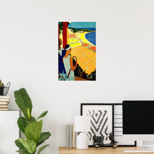 Monte Carlo Monaco Tennis Travel Art Poster (Thuiskantoor)