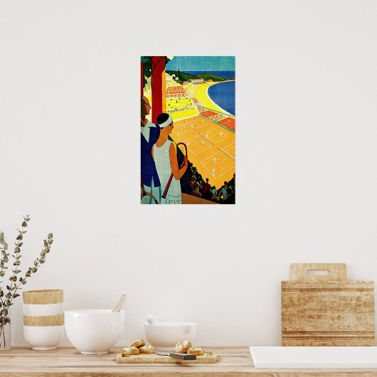 Monte Carlo Monaco Tennis Travel Art Poster (Keuken)