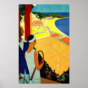 Monte Carlo Monaco Tennis Travel Art Poster