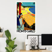 Monte Carlo Monaco Tennis Travel Art Poster (Thuiskantoor)