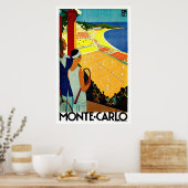 Monte Carlo Monaco Tennis Travel Art Poster (Keuken)