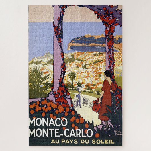 Monte Carlo Monaco Travel Illustration Legpuzzel (Verticaal)