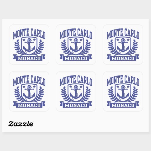 Monte Carlo Monaco Vierkante Sticker (Vel)