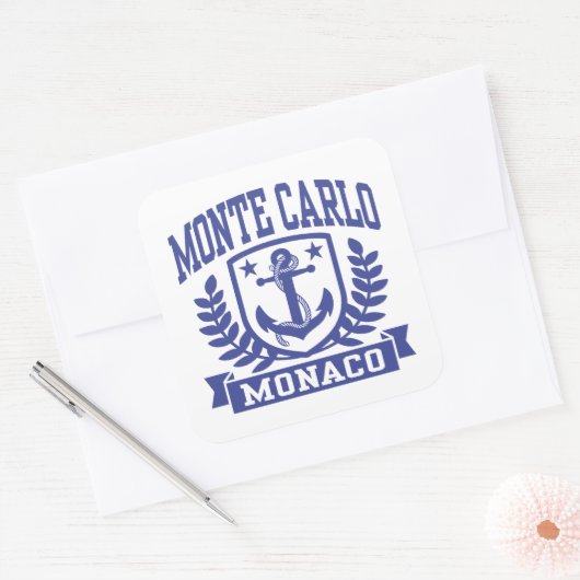 Monte Carlo Monaco Vierkante Sticker (Envelop)
