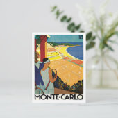 Monte Carlo Monaco Vintage Travel Briefkaart (Staand voorkant)