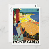 Monte Carlo Monaco Vintage Travel Briefkaart (Voorkant / Achterkant)