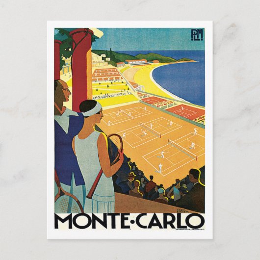 Monte Carlo Monaco Vintage Travel Briefkaart (Voorkant)