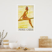 Monte Carlo Monaco Vintage Travel Poster (Keuken)