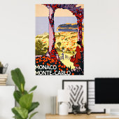 Monte Carlo, Monaco Vintage Travel Poster (Thuiskantoor)