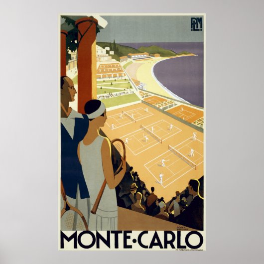 Monte Carlo Monaco Vintage Travel Poster (Voorkant)