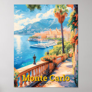 Monte Carlo Monaco Vintage Travel Poster
