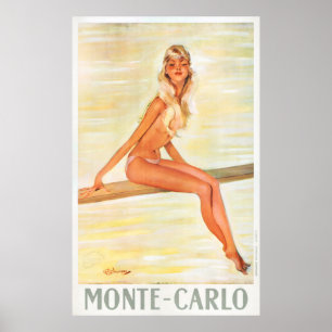 Monte-Carlo Monaco Vintage Travel Poster teruggeze
