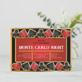 MONTE CARLO NIGHT FUNDRAISING EVENT VIP-uitnodigin Aankondiging (Staand voorkant)