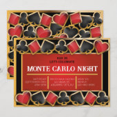 MONTE CARLO NIGHT FUNDRAISING EVENT VIP-uitnodigin Aankondiging (Voorkant / Achterkant)