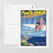 Monte Carlo Oude Reisposter Gerestaureerd Briefkaart (Voorkant / Achterkant)