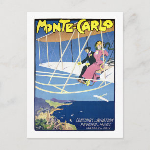 Monte Carlo Oude Reisposter Gerestaureerd Briefkaart