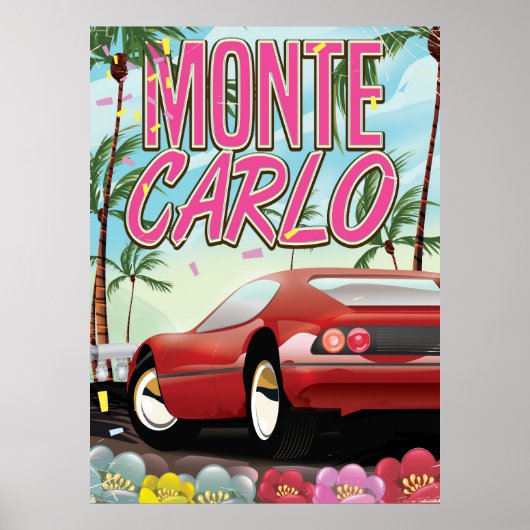Monte Carlo supercar reisposter Poster (Voorkant)