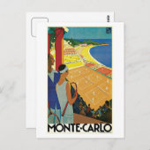  Monte Carlo Tennis Travel Ad Briefkaart (Voorkant / Achterkant)