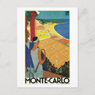 Monte Carlo Tennis Travel Ad Briefkaart